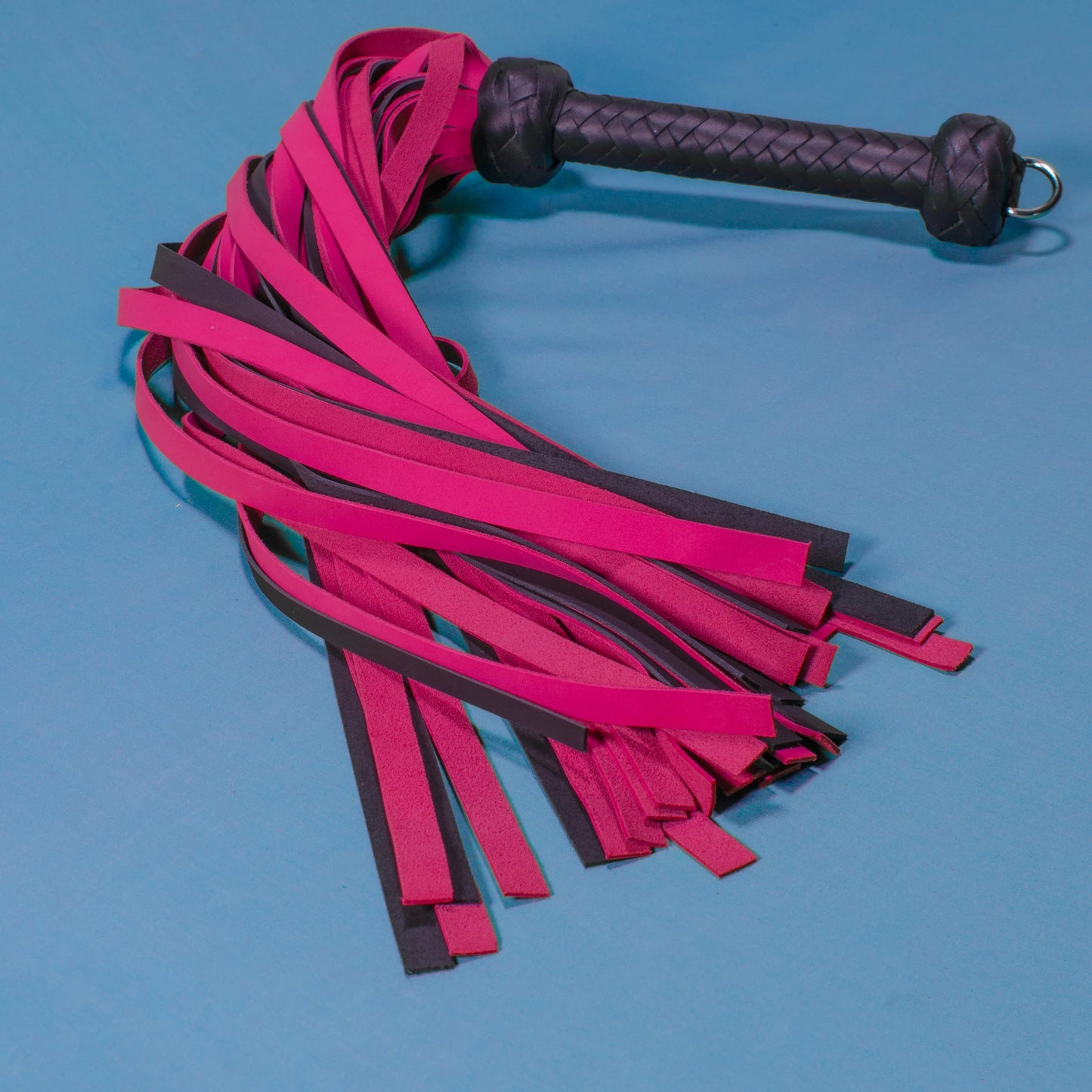 Pink & Black Stingy Leather Flogger
