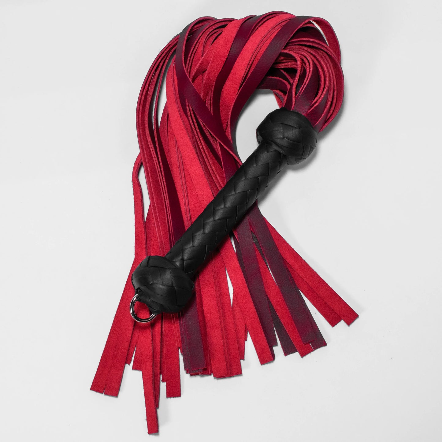 Classic Black & Red Leather Flogger