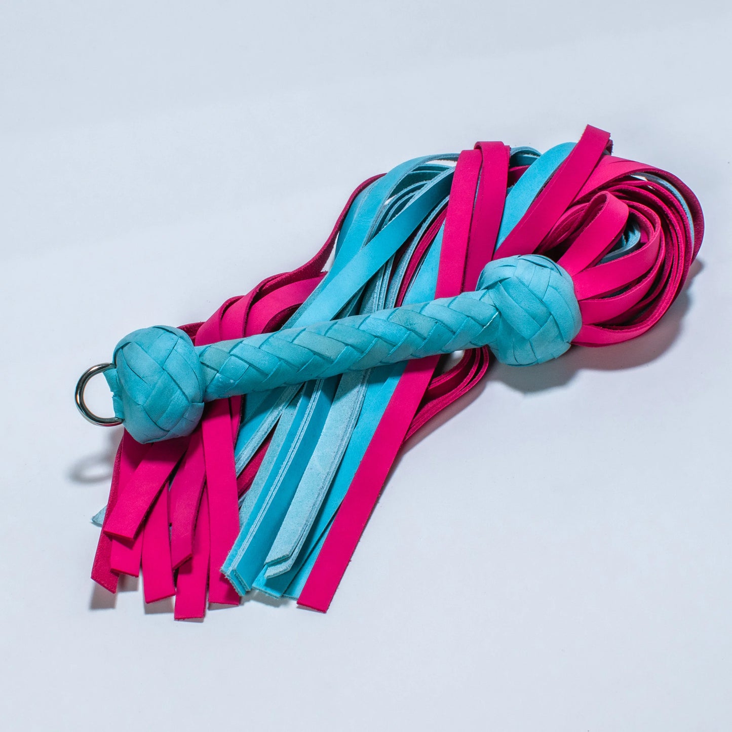 Cotton Candy Stingy Leather Flogger