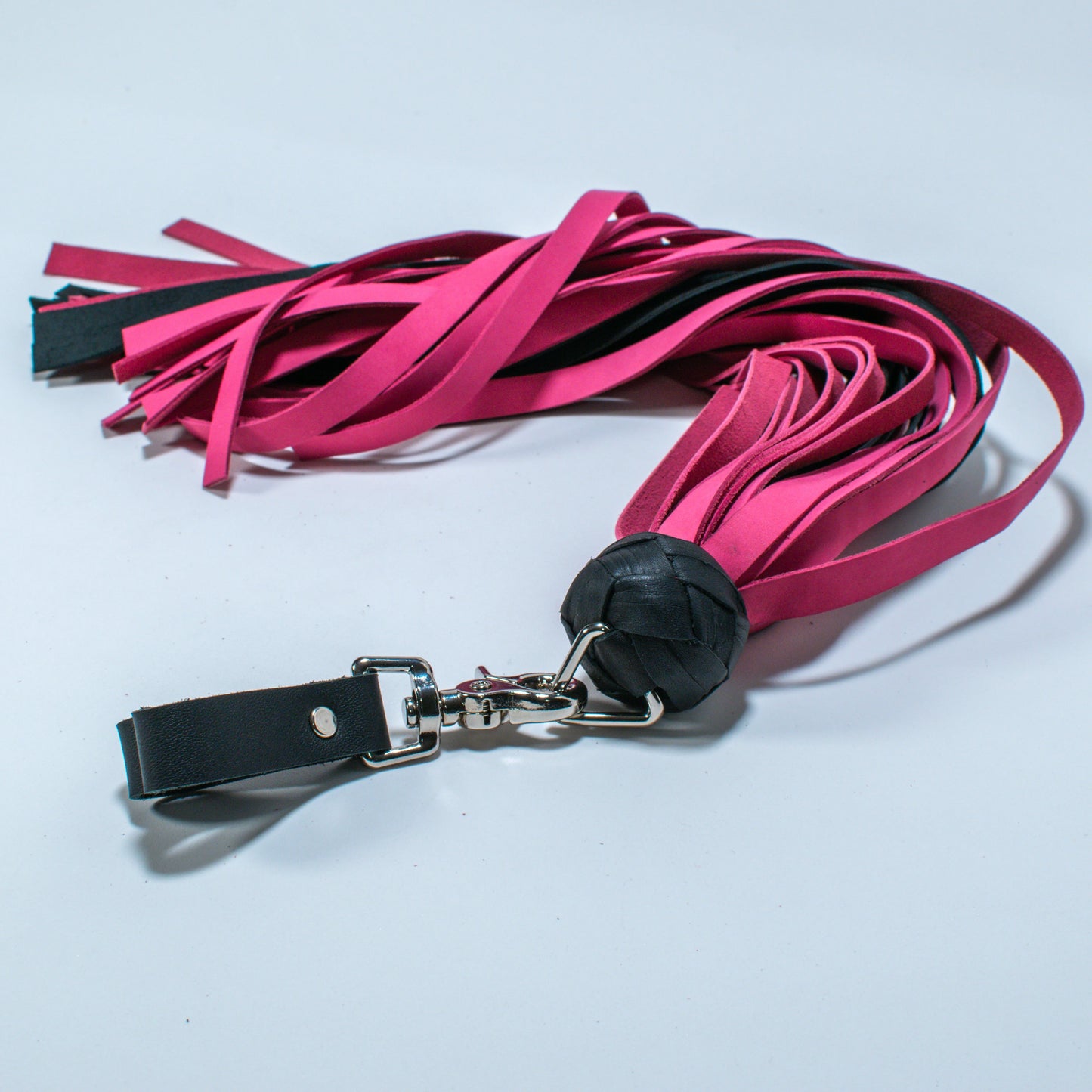 Pink & Black Stingy Leather Finger Floggers