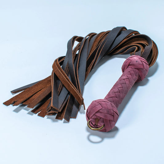 Classic Brown & Purple Leather Flogger