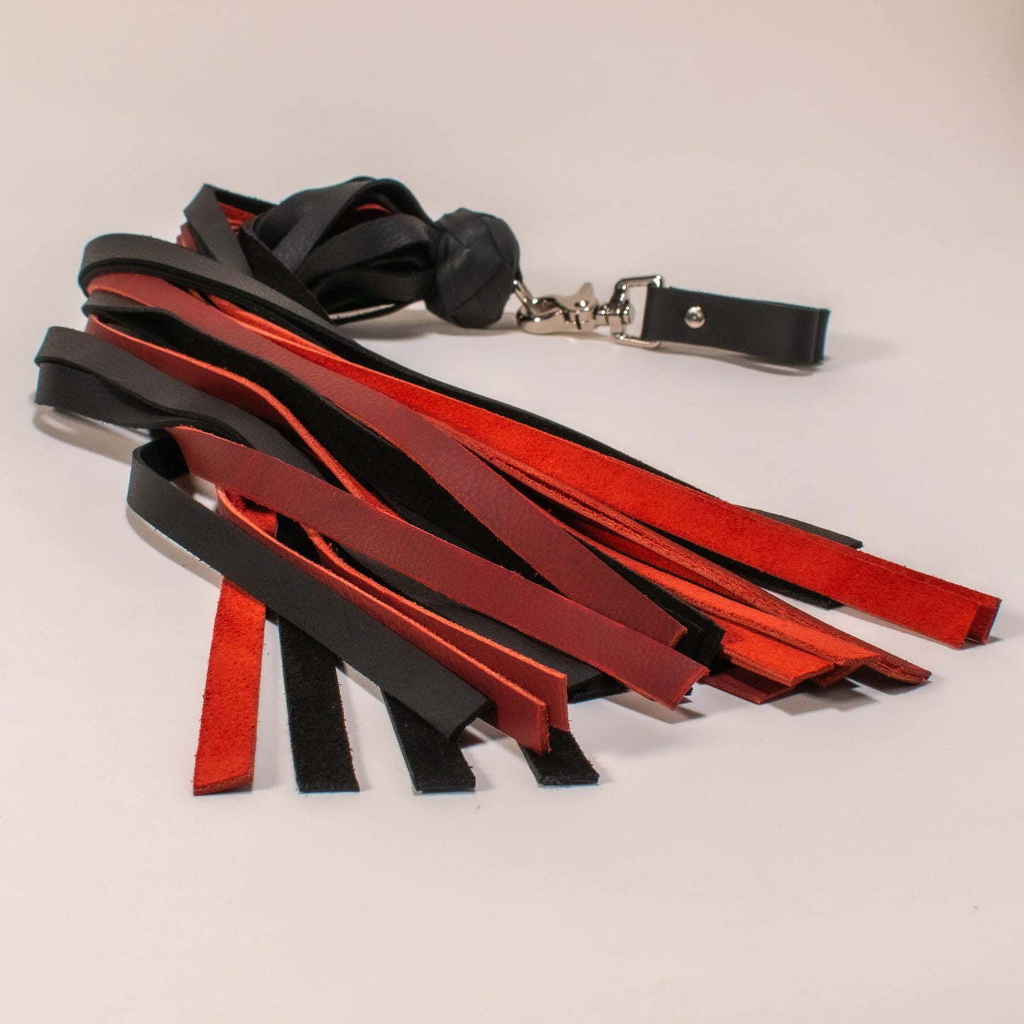 Red & Black Leather Finger Flogger