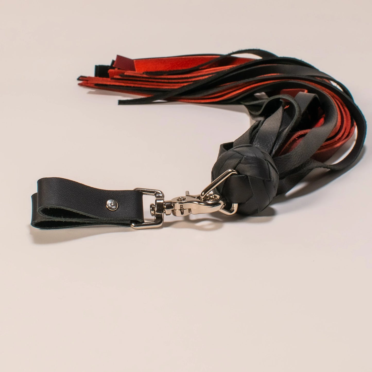 Red & Black Leather Finger Flogger