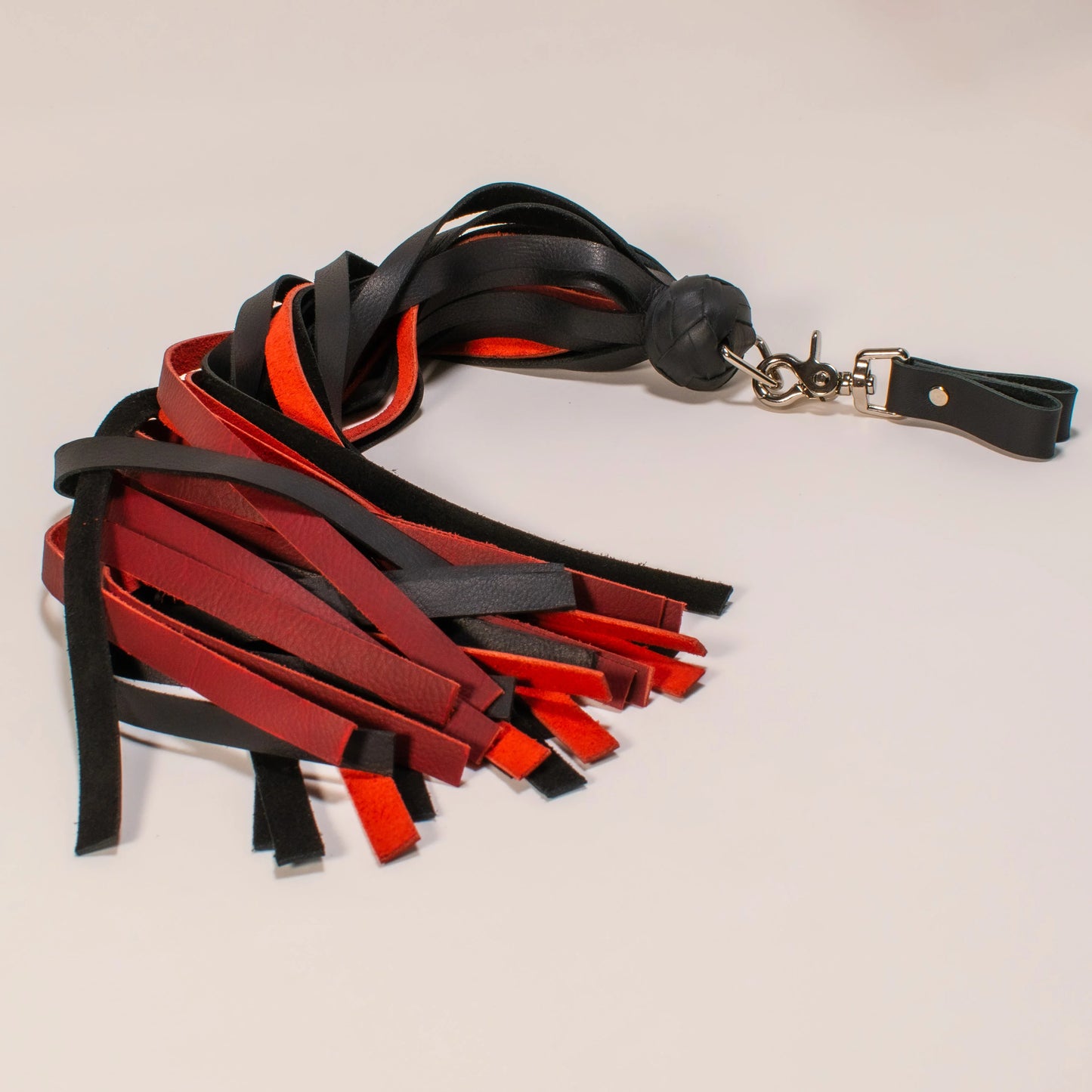 Red & Black Leather Finger Flogger