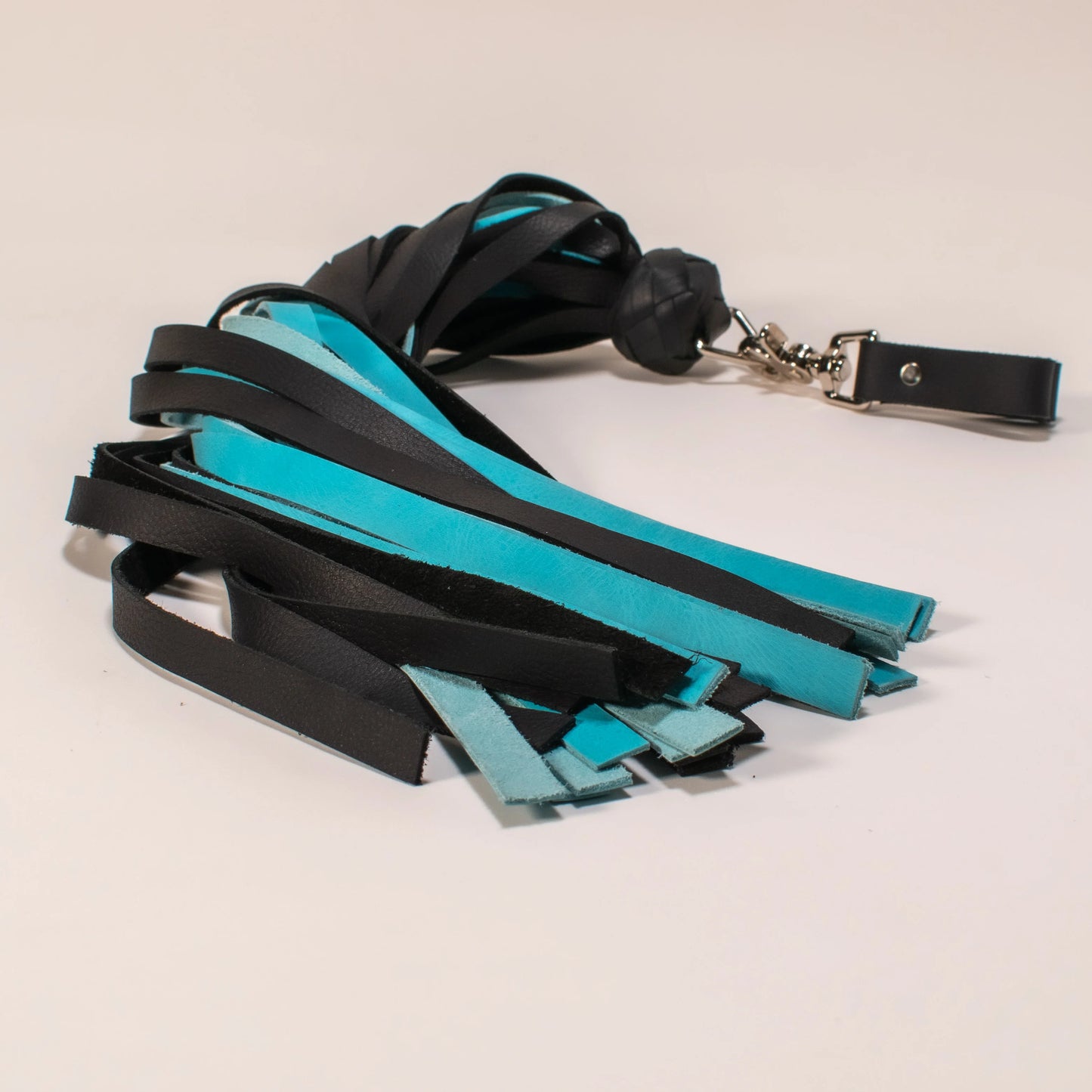 Blue & Black Leather Finger Flogger