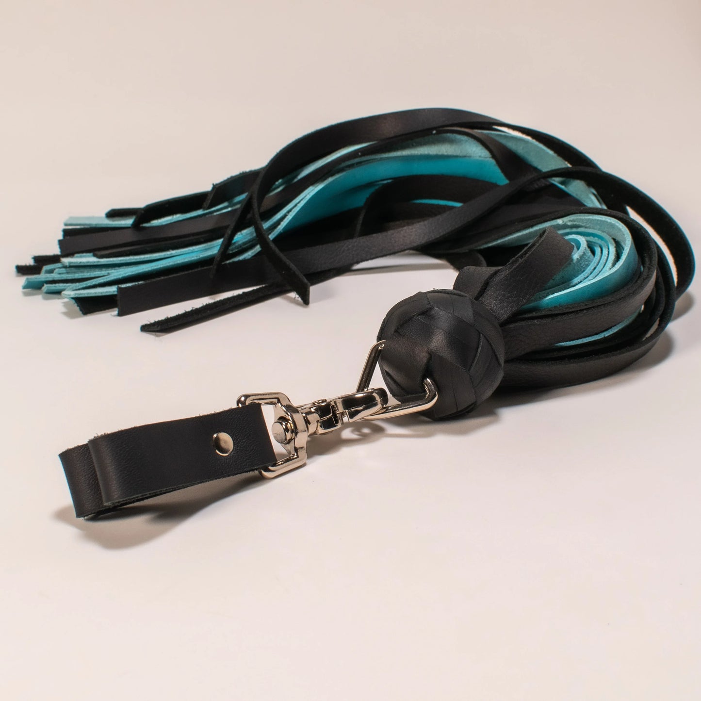 Blue & Black Leather Finger Flogger