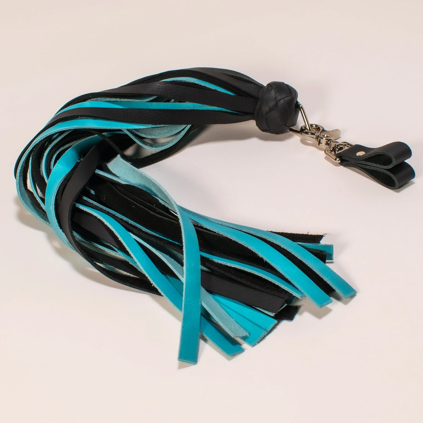 Blue & Black Leather Finger Flogger