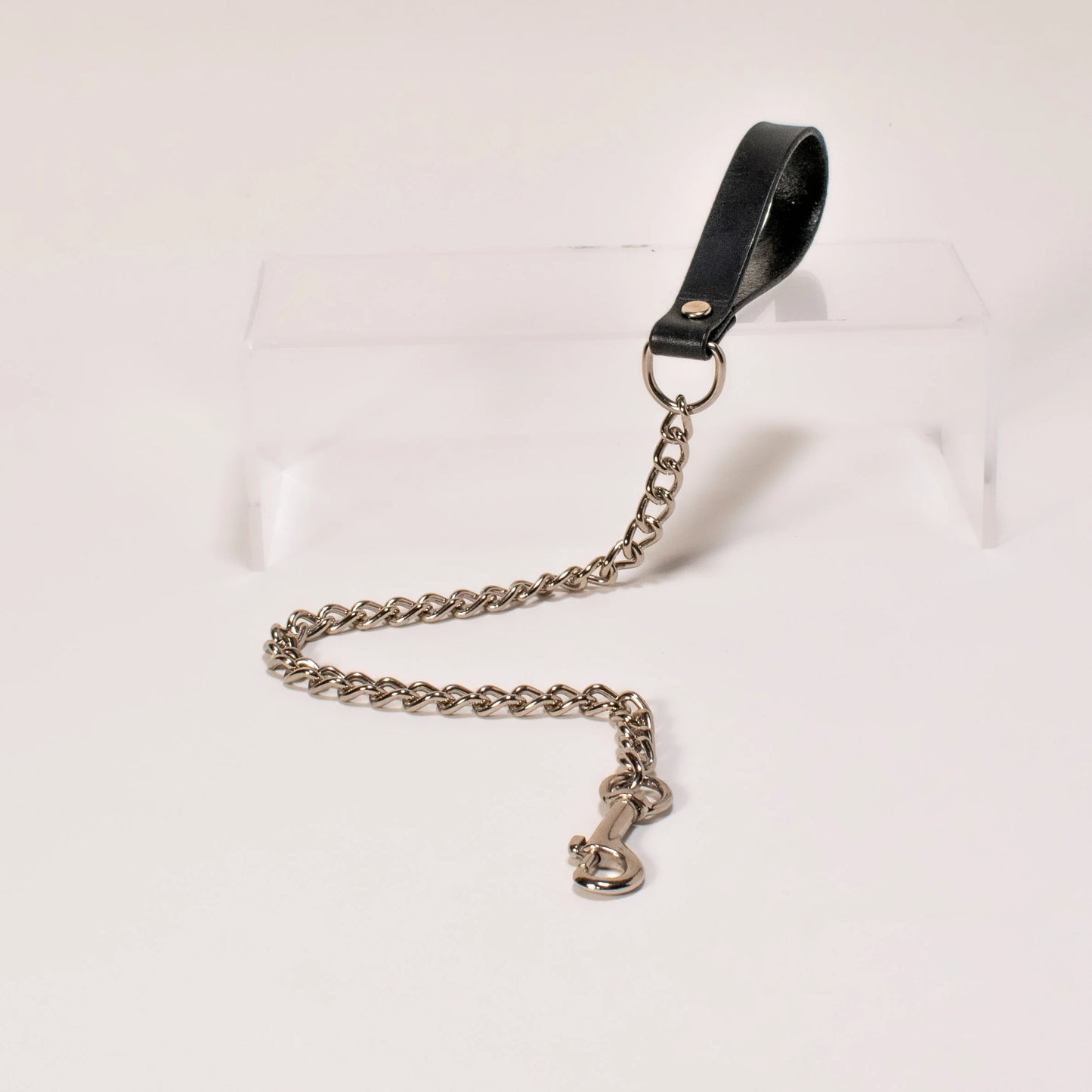 Chain Leash with Leather Handle