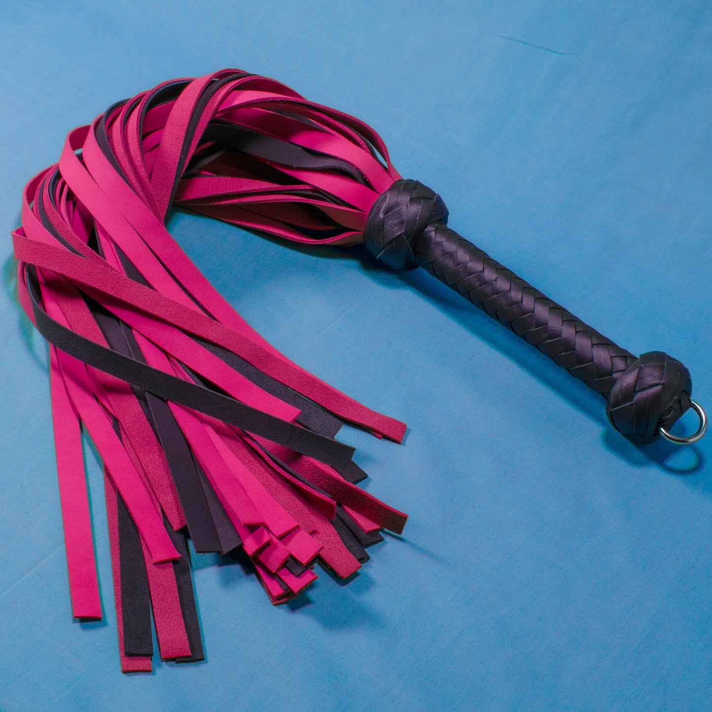 Pink & Black Stingy Leather Flogger