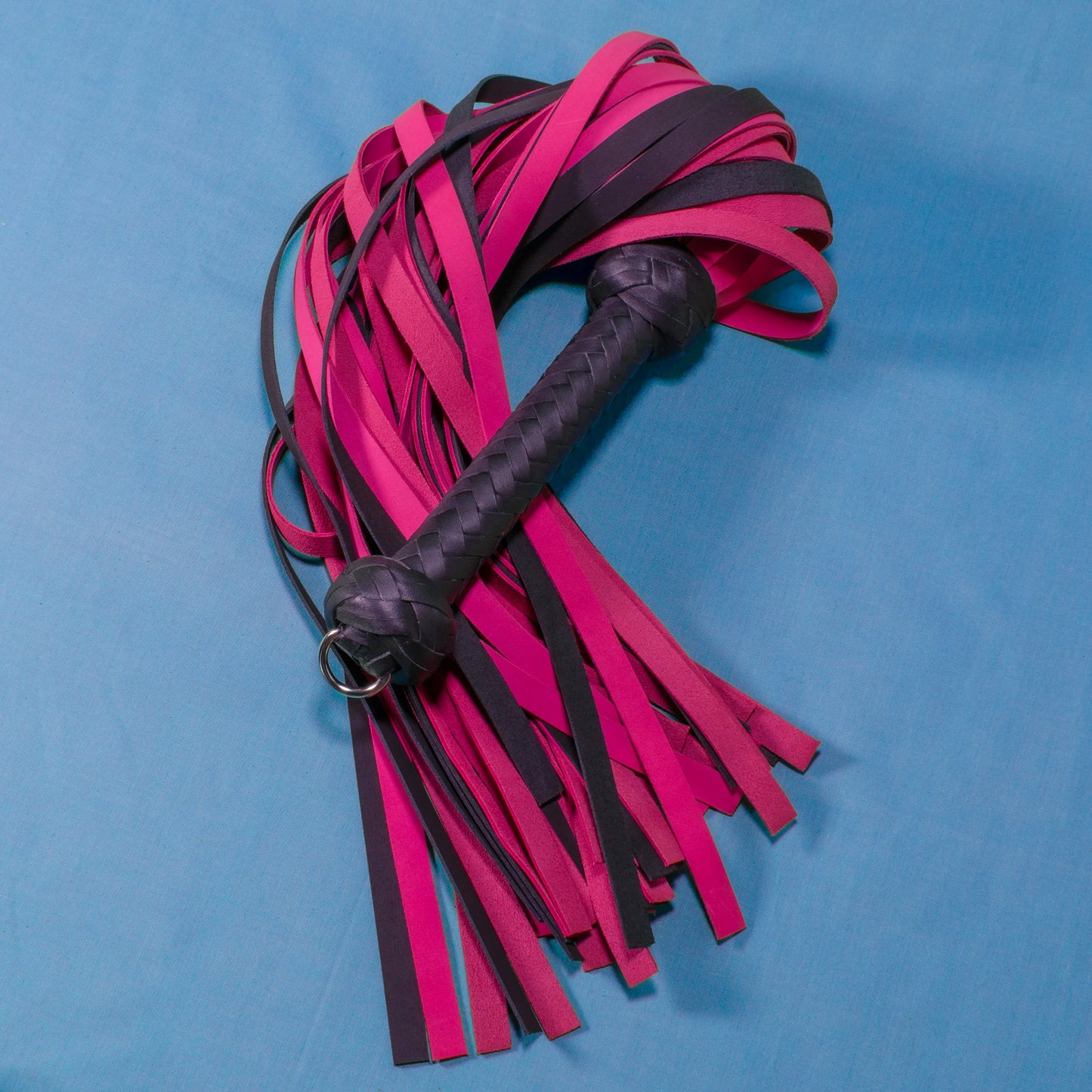 Pink & Black Stingy Leather Flogger