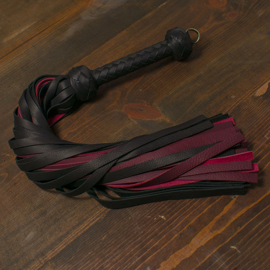 Magenta and Black Leather Floggers